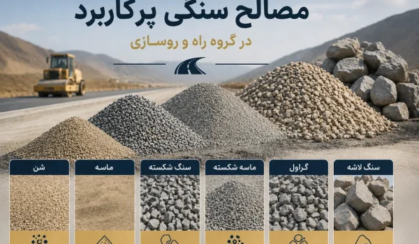 تصویر انواع مصالح سنگی مورد استفاده در پروژه‌های ساختمان‌سازی، راهسازی و عملیات عمرانی