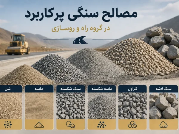 تصویر انواع مصالح سنگی مورد استفاده در پروژه‌های ساختمان‌سازی، راهسازی و عملیات عمرانی